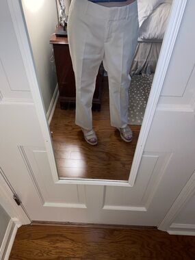 Ann Taylor Classic Straight-Leg  Dress Pants — White